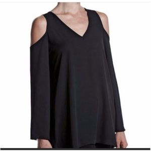 Philosophy black cold shoulder long sleeve blouse - Small